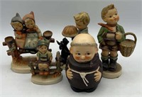 5 Porcelain Figurines: Hummel Ceramic Figurines
