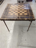 Vintage Checkered Card Table