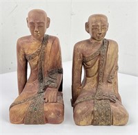 Antique Myanmar Burma Shariputra Monk Figures