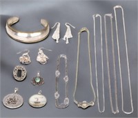VINTAGE COLLECTIBLE STERLING SILVER JEWELRY (12)