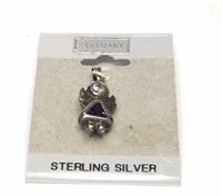 Sterling Silver February Girl Child Charm