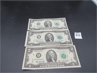 3- $2.00 Dollar Notes 1976