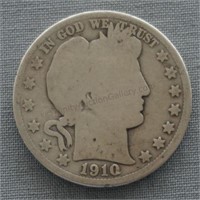 1910 Barber Silver Half Dollar