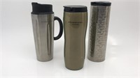 3 Starbucks Travel Mugs Cups