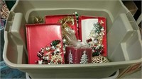 Rubbermaid Tote With Various Christmas