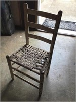 Ladder back chair woven seat