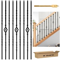 Gyykzz 9Pack Iron Stair Balusters, 36" Balusters f