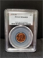 1970-D Graded Penny PCGS MS66RD