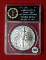 2012 (S) American Eagle ANACS MS70 1 Ounce Silver