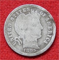 1895 S Barber Silver Dime