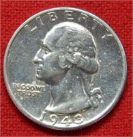 1943 D Washington Silver Quarter - Cleaned