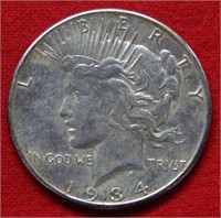 1934 S Peace Silver Dollar - - Cleaned