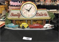 Advertising Family Drive In Wall Clock.