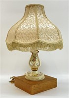 Vintage Porcelain Lamp w/ Fringe Shade