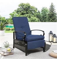 PATIO RECLINER AUTOMATIC ADJUSTABLE CHAIR W/NAVY