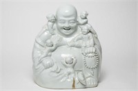 Chinese Porcelain Budai Laughing Buddha w. Boys