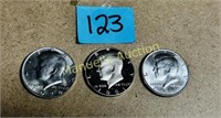 (3) 1974, 1989-D-, 1981 KENNEDY HALF