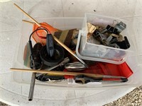 plastic box lot of tools/fasteners