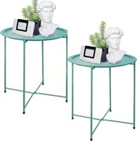 Folding Tray Metal Side Table  4 you Green  2 PCS