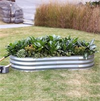 B4337  LuxenHome Galvanized Raised Garden Bed 72