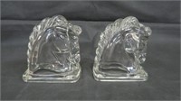 Pair of Federal Glass Horsehead Bookends