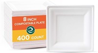 ECO SOUL 8" Square Pulp Molded Plates - Pearl