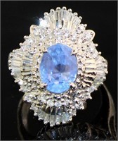 Platinum 3.70 ct GIA Sapphire & Diamond Ring