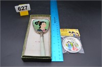 Small Asian hand mirror and Korea magnet