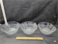 3 bowls Canterbury by Arcoroc