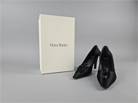 Vintage Vera Wang Size 6.5 Satin Black Heels