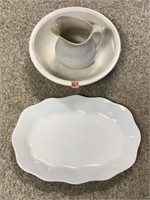 18" Serving Tray, Pitcher & Wash Basin