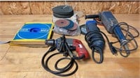 2 Corded Grinders w/ Pads Milwaukee Drill(needs