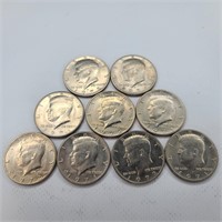 9 - US Kennedy Half Dollars 1971-72