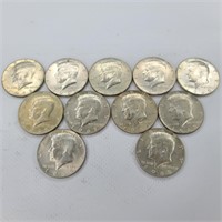 11 - US Kennedy Half Dollars Silver - Post 1964