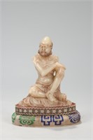 Chinese Soapstone Carved Luohan Figurine