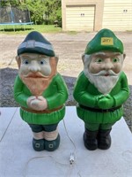 2 Leprechaun blow mold figure