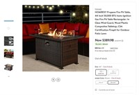 N4304  HOMREST Fire Pit Table