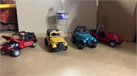 4pc Diecast Jeeps 1 24 1 27 and 1 32 Scale