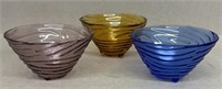Etched swirl glass bowls
