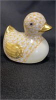 Herend, Rubber Ducky Butterscotch and gold,  3/4"W