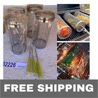 BBQ Grill Basket 4 PCS: Stainless Steel Grill