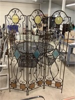 48 x 67 metal and stained glass ornamental