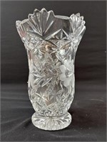 Vintage floral etched vase