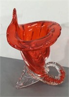 Blown Glass Horn Vase