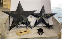 2 Wall Hanging Stars, Family Sign, Horse Bell