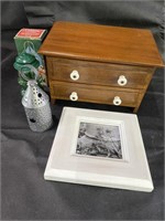 VTG Jewelry Box, Punch Tin Decor & More