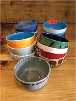 14 Hand Painted Soup Bowls