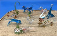 10 Unusually Nice Vntg Hand Blown Glass Animals