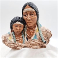 Native American Man & His Son 8"×9" Figurine