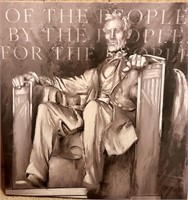 Large 23" x 23" classic Lincoln wall art canvas